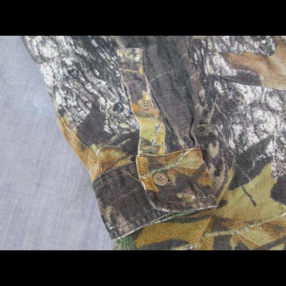 Mossy Oak Mens Size Large Flannel Shirt Chamois Heavyweight Breakup Camouflage - Picture 5 of 8